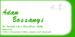 adam bossanyi business card