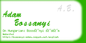 adam bossanyi business card